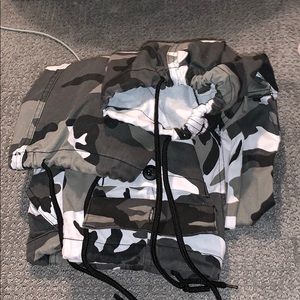 Black white camo pants